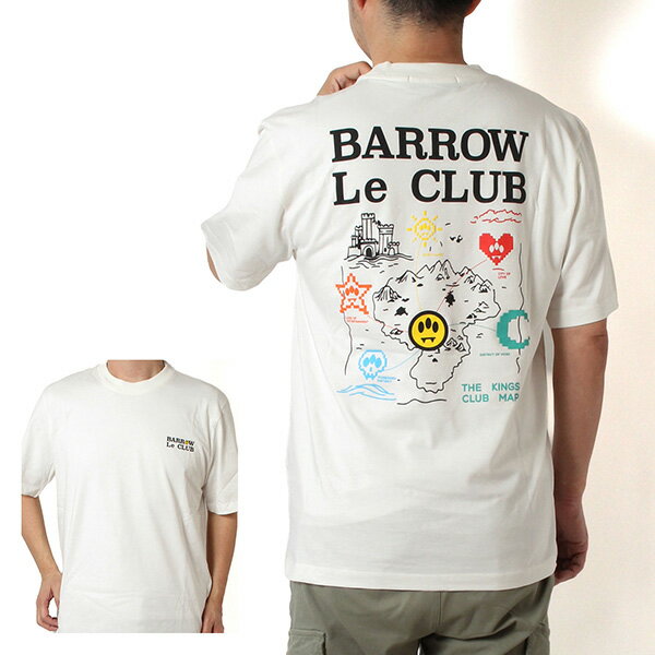 樂天商城 - 【ポイント祭】26SSモデルバロウ バロー BARROW ユニセックス グラフィック マップバックプリント Tシャツ【412 COCONUT】S6BWUATH087 412/【2026SS】m-tops