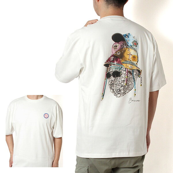 樂天商城 - 【ポイント祭】26SSモデルバロウ バロー BARROW ユニセックス グラフィックバックプリント Tシャツ【412 COCONUT】S6BWUATH137 412/【2026SS】m-tops