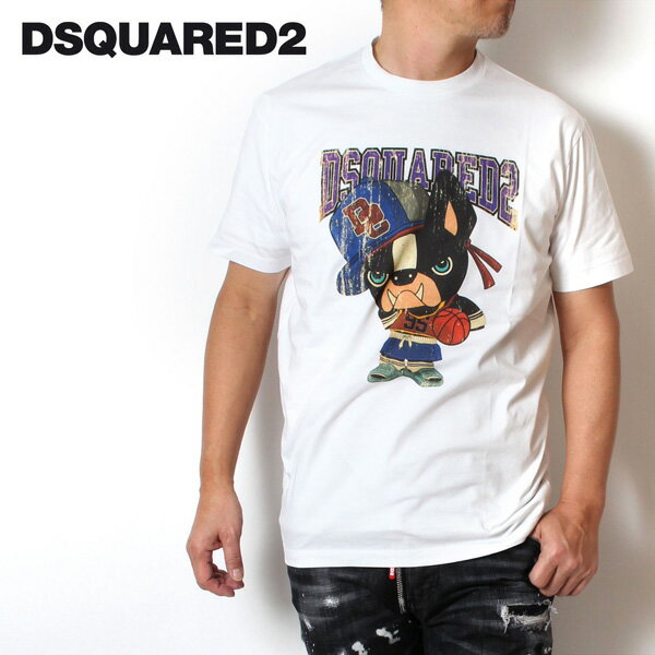 ディースクエアード DSQUARED2 バスケットチロプリント Tシャツ【ホワイト】GD1262 S23009 100/【2024SS】m-tops