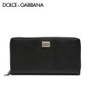 ドルチェ&ガッバーナ 財布（レディース） ドルチェ&ガッバーナ DOLCE&GABBANA ロゴプレート ラウンドファスナー長財布【ブラック】BP1672 AG219 80999/【2023-24AW】m-wallet