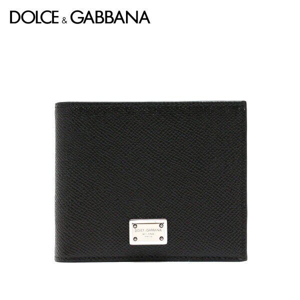 ドルチェ&ガッバーナ DOLCE&GABBANA ロゴプレート 小銭入れ付 二つ折り財布【ブラック】BP3102 AG219 80999/【2023-24AW】m-wallet