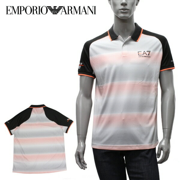 エンポリオアルマーニ EMPORIO ARMANI EA7 VENTUS7 ラインボーダーデザイン ポロシャツ【ホワイト】3RPF13 PJPCZ 1100/【2023SS】m-tops