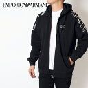 エンポリオアルマーニ EMPORIO ARMANI EA7 スリーブロゴ ジップアップパーカー【ブラック シルバーロゴ】6RPM24 PJHLZ 1200/【2023-24AW】m-tops