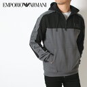【スプリングセール】エンポリオアルマーニ EMPORIO ARMANI EA7 切替カラー ハーフジップパーカー【アイアンゲート(チャコール)】6RPM30 P...