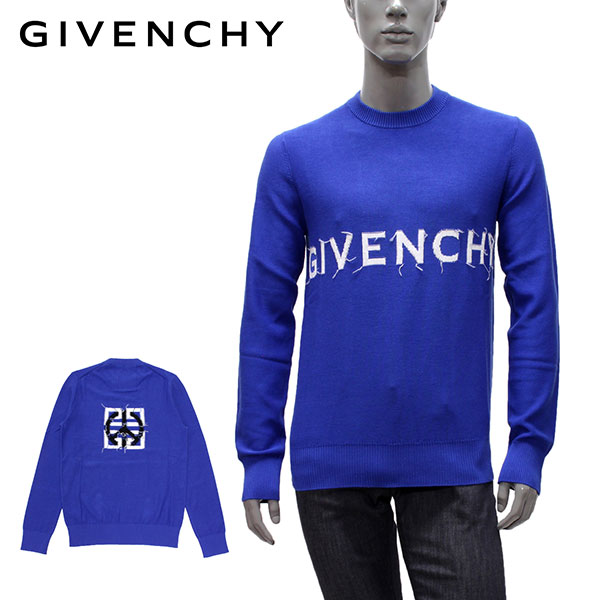 ジバンシィ ジバンシィ GIVENCHY GIVENCHY 4G THREAD SWEATER 4Gインターシャ ニット【ロイヤルブルー】BM90JX4YBB 490 BLUE/WHITE/【2022-23AW】m-tops