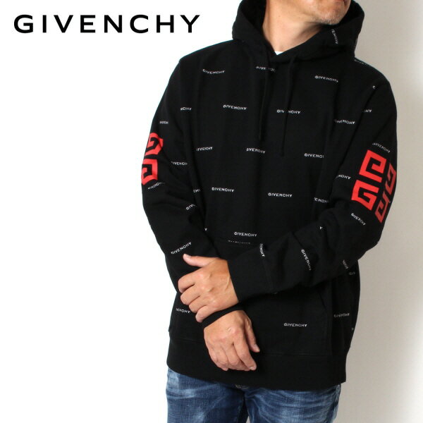 ジバンシィ GIVENCHY モノグラムインターシャ プルオーバーパーカー CLASSIC FIT【ブラック】BMJ0HD3YE4 001 BLACK/【2023-24AW】m-tops