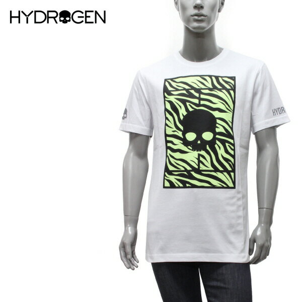 ハイドロゲン HYDROGEN スカル タイガーデザイン Tシャツ【WHITE/YELLOW FLUO】T00720 D62/【2023SS】m-tops