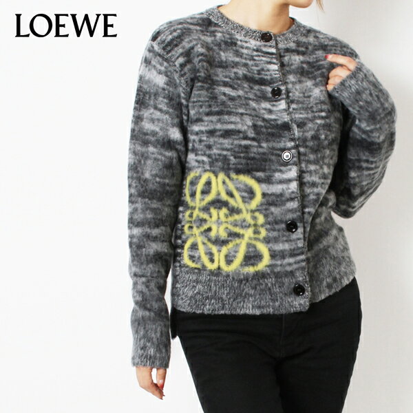 ロエベ LOEWE ANAGRAM INTARSIA CARDIGAN アナグラム インターシャ カーディガン【BLACK/WHITE】S359Y16K29 1102/【2023SS】l-tops