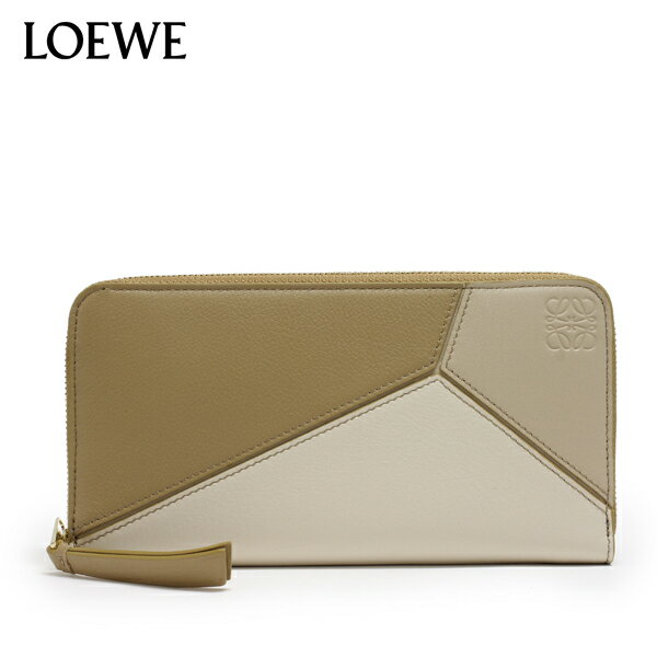 ロエベ 革財布 レディース 【訳ありB品】ロエベ LOEWE PUZZLE ZIP AROUND WALLET パズル ジップアラウンド ウォレット【ANGORA/DUSTY BEIGE/GOLD】C510T12X10 6049/【2023-24AW】l-wallet