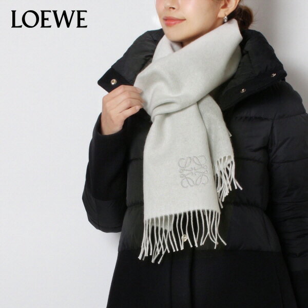 ロエベ LOEWE ウール+カシミヤ バイカラー スカーフ マフラー 【WHITE / LIGHT GREY】F810250X01 2013/【2023-24AW】goodsのサムネイル