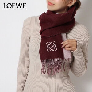 ロエベ LOEWE ANAGRAM SCARF ウール+カシミヤ バイカラー スカーフ マフラー【7211 PINK/BURGUNDY】F810250X01 7211/【2023SS】goods