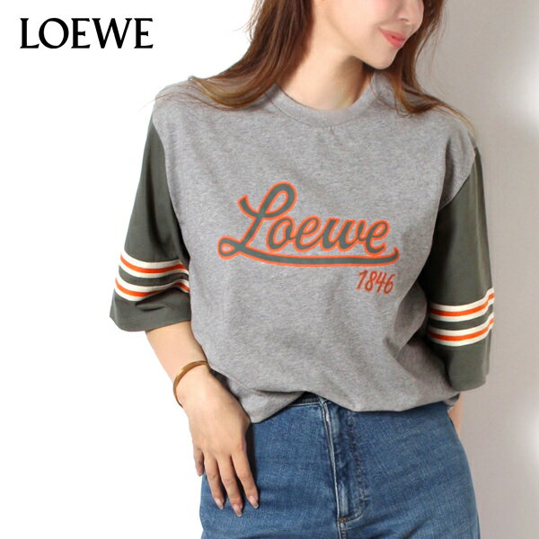 Gx LOEWE LOEWE T SHIRT fB[X SvgTVcy1812 GREY MELANGE/MILLITARYzS359Y22X16 1812 GREY MELANGE/MILLITARY/y2022-23AWzl-tops