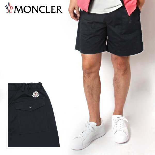 モンクレール 24SS新作モンクレール MONCLER メンズ コットンストレッチ ショートパンツ【ネイビー】2B00011 57448 781/【2024SS】m-bottoms