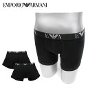 エンポリオアルマーニ EMPORIO ARMANI 2枚組 ボクサーパンツ アンダー 111284 CC715 下着 メンズ 【07320(ブラック×2)】111284 CC715 07320/m-inner