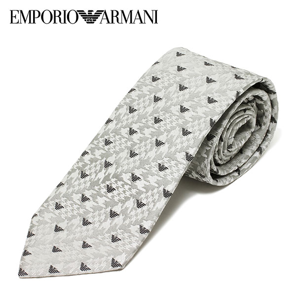 アルマーニ ネクタイ エンポリオアルマーニ EMPORIO ARMANI ネクタイ necktie 千鳥ジャガード 小イーグル小紋【SILVER】340075 1A603 00017/necktie