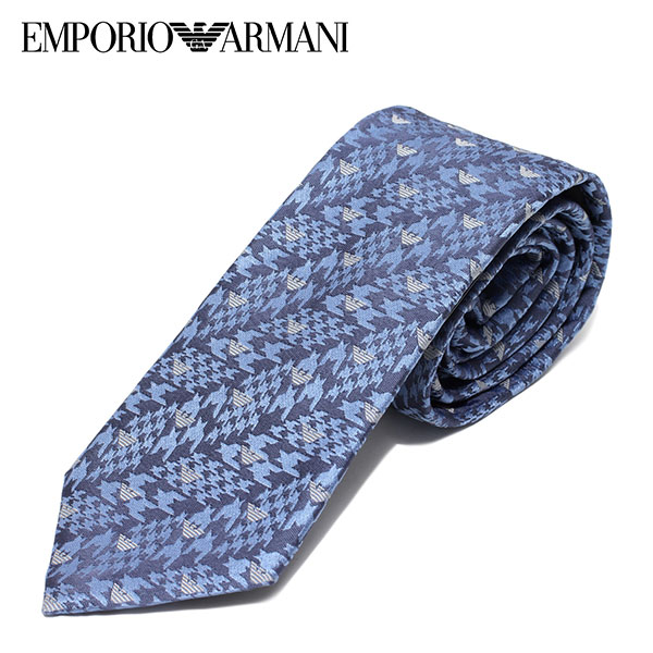 アルマーニ ネクタイ エンポリオアルマーニ EMPORIO ARMANI ネクタイ necktie 千鳥ジャガード 小イーグル小紋【SKY BLUE】340075 1A603 00332/necktie