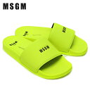 【スプリングセール】【訳ありB品】エムエスジーエム MSGM スモールロゴ スライド シャワーサンダル【蛍光イエロー】3440MS208 970 08/【202...