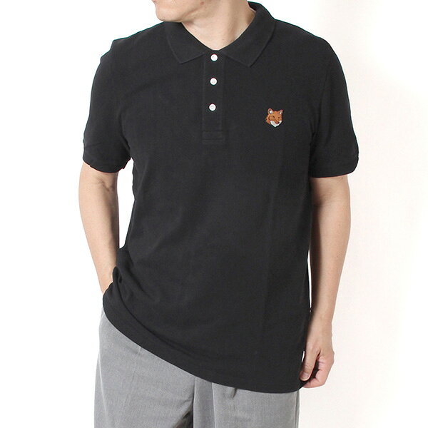 Rakuten - 26SSモデルメゾン キツネ MAISON KITSUNE メンズ FOX HEAD レギュラーフィット鹿の子ポロシャツ【P199 BLACK】PM00209KP0002 P199/【2026SS】m-tops