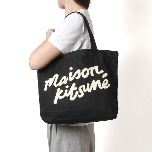 Rakuten - 26SSモデルメゾン キツネ MAISON KITSUNE レディース MAISON KITSUNE ハンドライティング トートバッグ【P199 BLACK】PW05124WW9042 P199/【2026SS】l-bag