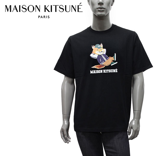 メゾンキツネ Tシャツ メンズ メゾン キツネ MAISON KITSUNE ドレスド フォックス イージーTシャツ【BLACK】KM00103KJ0008 BLACK/【2023SS】m-tops