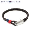 【大特価 スペシャルプライス】トミー・ヒルフィガー TOMMY HILFIGER CASUAL レザー ブレスレット メンズ【ブラウン×シルバー】2700671 /accessory