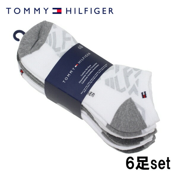 【訳ありB品】トミー・ヒルフィガー TOMMY HILFIGER メンズ ソックス 6足セット【WHITE ASSORTED】TVM223NS01001 WHITE ASSORTED/m-inner