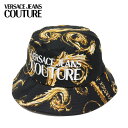 【サマーセール開催中】ヴェルサーチ VERSACE JEANS COUTURE バケットハット BUCKET HAT CIRCONFERENZA【BLACK/G...