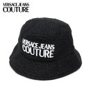 【サマーセール開催中】ヴェルサーチ VERSACE JEANS COUTURE バケットハット BUCKET HAT CIRCONFERENZA【BLACK】7...