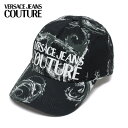 【ボーナスサマーセール開催中】ヴェルサーチ VERSACE JEANS COUTURE ベースボールキャップ BASEBALL CAP WITH CUT IN THE MIDDLE CIRCONFERENZA 58 CM【BLACK/WHITE】77GAZK10 ZG294 L01/【2024-25AW】goods