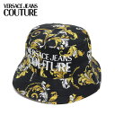 【決算売りつくしセール】ヴェルサーチ VERSACE BAROCCO OUTLINE バロック柄 バケットハット【BLACK/GOLD】78GAZK06 ZG3...