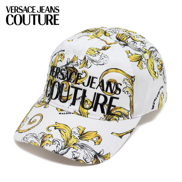 ヴェルサーチ VERSACE BAROCCO OUTLINE バロック柄 ベースボールキャップ【WHITE/GOLD】78GAZK10 ZG364..