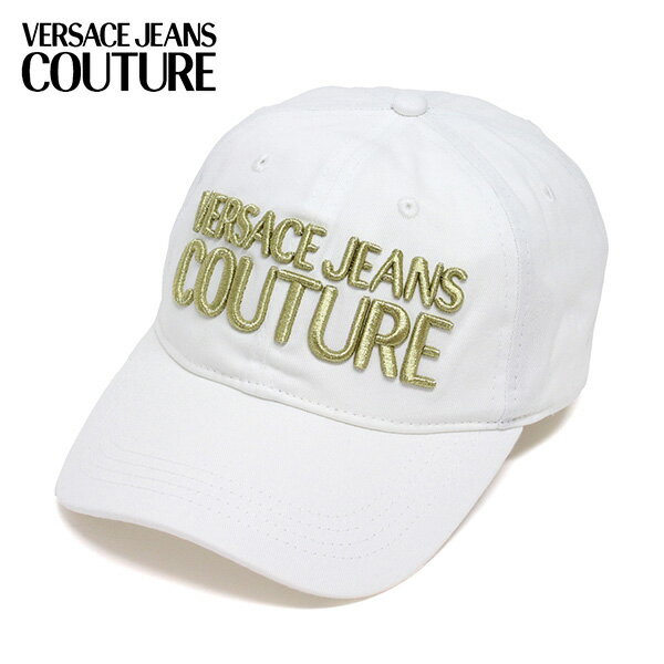 ヴェルサーチ VERSACE EMBROIDERY LOGO 刺しゅうロゴ ベースボールキャップ【WHITE/GOLD】78GAZK32 ZG3..