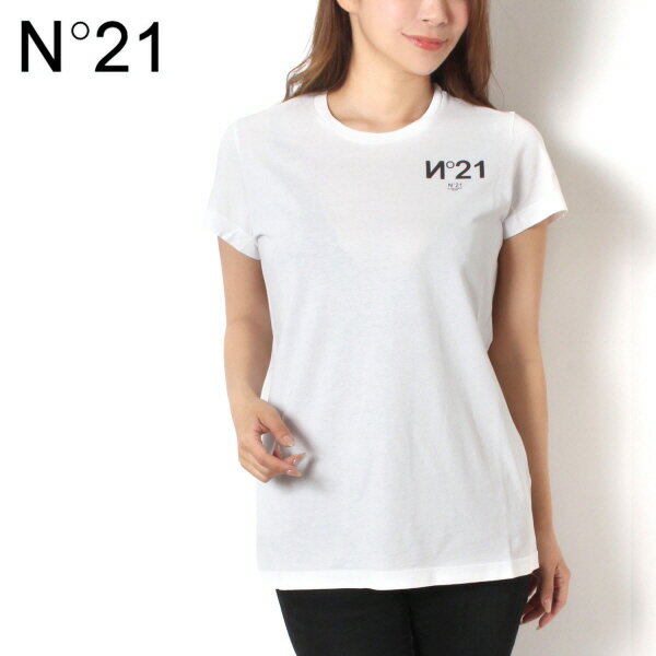 樂天商城 - 【ポイント祭】ヌメロ ヴェントゥーノ N°21 レディース ロゴプリント Tシャツ【ホワイト】23EN2M0F031 6331 1101/【2023SS】l-tops