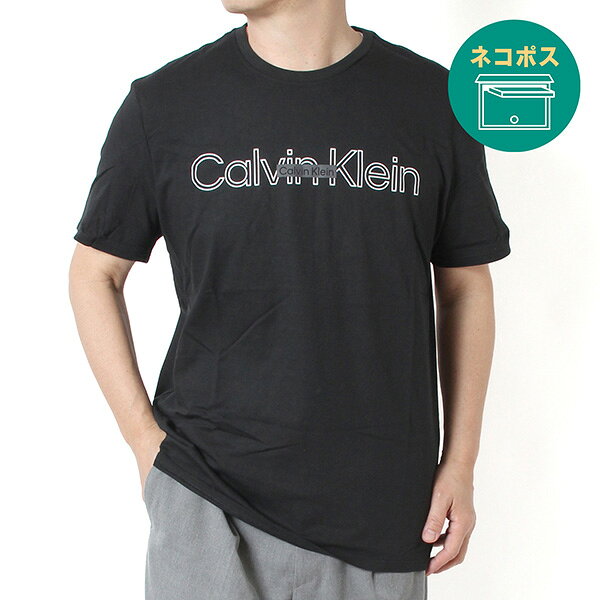 Rakuten - 【ネコポス発送】カルバンクライン Calvin Klein メンズ Tシャツ SS DOUBLE STANDARD LOGO CREWNECK TEE【ブラック】40BC801 UB1 002/m-tops