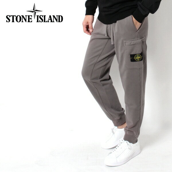 24SSモデルストーンアイランド STONE ISLAND バッジワッペン付き スエットパンツ【V0092 DOVE GREY】64451 V0092/【2024SS】m-bottoms