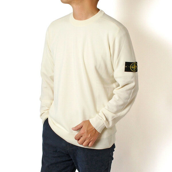 【ブラックフライデーセール】25AWモデルストーンアイランド STONE ISLAND バッジワッペン付き ハイゲージ ピュアウールニット【V0093 IVORY】K2S155100071 S00C4 V0093/【2025-26AW】m-tops