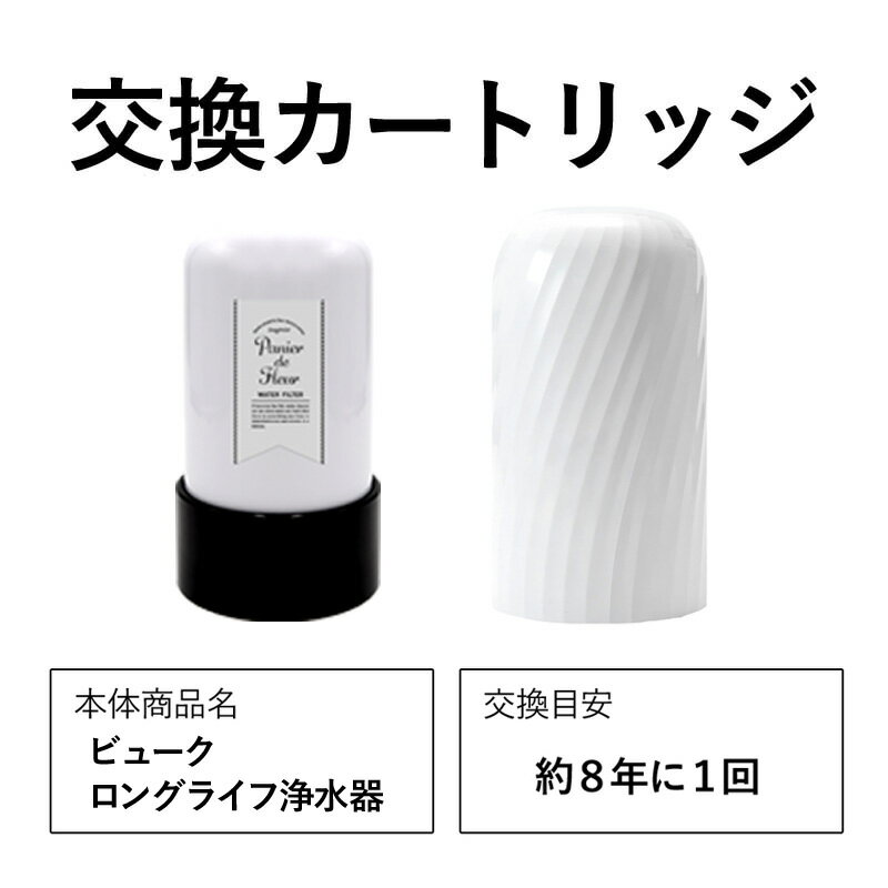 交換カートリッジ 8年 浄水器 ビューク beaq  ドリームバンク 正規品 日本製 メーカー直販 PFAS PFOS PFOA 除去 有機フッ素 化合物 蛇口 据置型 据え置き 長寿命 活性炭 カートリッジ 交換用 乗り換え 後付け 本体 19項目 塩素 除去 塩素除去 水道 工具不要