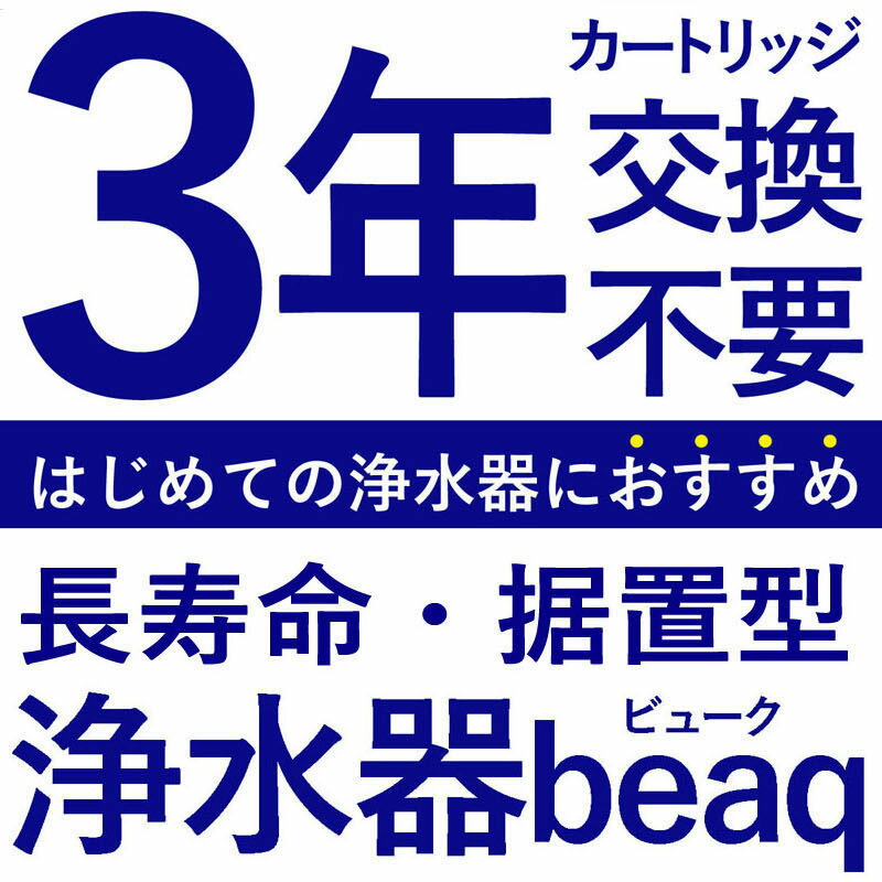 浄水器 レビュー特典付 30日間全額返金保証 3年間 カートリッジ 交換不要 PFAS PFOS PFOA 除去 有機 フッ素 化合物 据置型浄水器 浄水 長寿命 日本製 電源不要 塩素 塩素除去 健康 蛇口 新生活 据え置き 据置型 蛇口直結式 ドリームバンク ビューク beaq メーカー直販 2