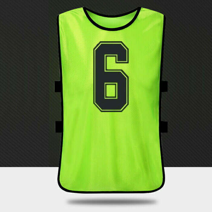 6枚セット 番号入り お得 トレーニング ビブス サッカー ビブス ベスト フリーサイズ 無地 ジュニア用 大人用・キッズ用 男女兼用 練習 試合に!サッカー/バスケ/運動会/学童/子供 町内会格安セール サッカー 用品 セール