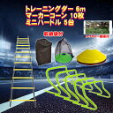 トレーニング ミニ ハードル 折り畳み式 5個 サッカー練習 ラダー6m マーカーコーン 10枚セット 5台 トレーニングラダー 6m 10枚 スピード バスケ...