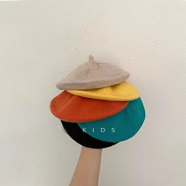 ベレー帽 キッズ 10色 ニット帽 女の子 男の子 帽子 おしゃれ 可愛い 寒さ対策 暖かい 子ども 出産お祝..