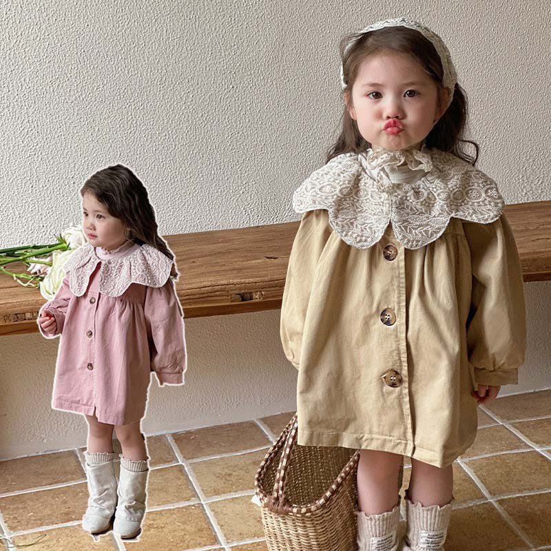 ベビー服 スプリングコート トレンチコート 130cm 春 チェスターコート キッズ 女の子 子供服 アウター 子ども トップス ガールズ 赤ちゃん きれいめ おしゃれ 可愛い フォーマル ベージュ ピンク 卒業式 入学式 秋 冬