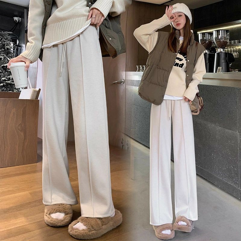 ワイドパンツ ロングパンツ レディース きれいめ ストレート 裏ボア 防寒 裏起毛 春 秋 冬 無地 秋冬 イージーパンツ ガウチョパンツ 美脚 あったか 着痩せ 大きいサイズ ウエストゴム おしゃれ カジュアル チノパン 体型カバー 高身長 20代 30代 40代