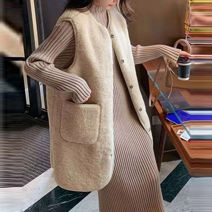 ボアベスト レディース ボア ベスト ジレ コート アウター 秋 冬 あったか 防風 防寒 ボアアウター ファーベスト ロングベスト レディース エコファー ノーカラー ジャケット ロング ポケット 羽織り 前開き ノースリーブ トレンド 大人 着・せ 日常 デート ママコーデ