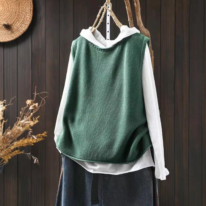 ニットベスト レディース ベスト ジャガード感 プルオーバー ニット トップス ノースリーブ クルーネック シンプル レイヤード 重ね着 春秋 ベスト カジュアル 大人可愛い 女性 お出かけ ナチュラル 大きいサイズ ゆったり 春 秋 冬