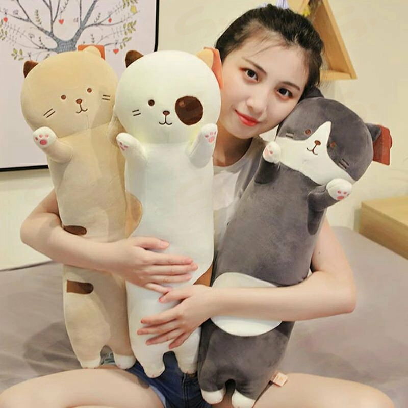 ネコ 抱き枕 特大 100cm かわいい ぬいぐるみ 大きい ねこ 猫 動物 アニマル クッション 抱きまくら だきまくら 添い寝まくら 人気 手触り抜群 やわらか 伸び伸び 子供 キッズ プレゼント ギフト グッズ