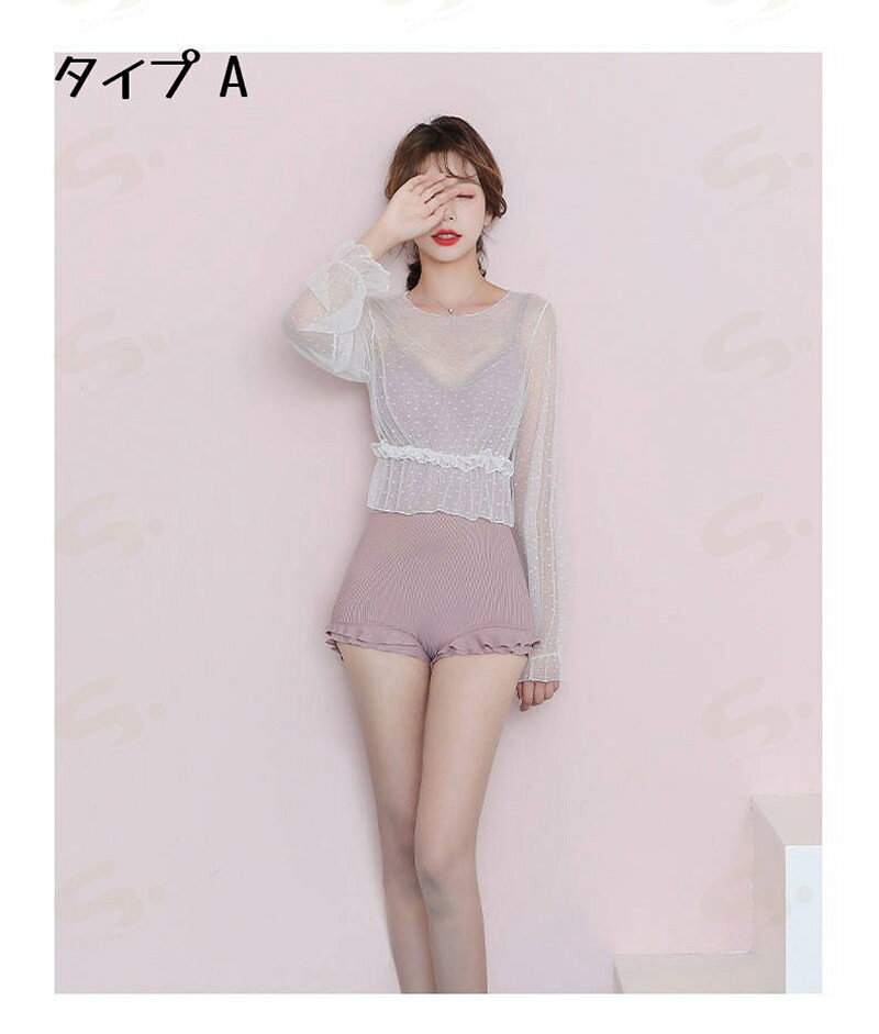 可愛い 水着 レディース 体型カバー水着 フィットネス水着 セパレート かわいい 長袖ラッシュガード ママ水着 大きいサイズ ラッシュパーカー ラッシュレギンス ミセス 水着 女の子レディース フィットネス女性 dream-l2025-10060458 Dream-L楽天市場店 サンプル画像3