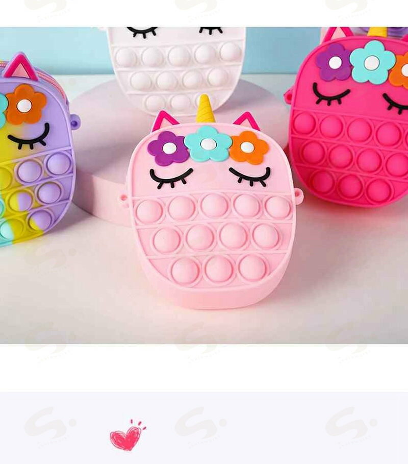 高さ13cm ユニコーンの形 レディース サッチェルバッグ ショルダーバッグ プッシュポップ ストレス解消グッズ プッシュ ポップ バブル 知育 スクイーズ 玩具 カラフル バブル感覚 プッシュポップポップ ストレス dream-l2025-10060754 Dream-L楽天市場店 サンプル画像3