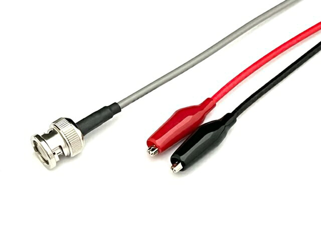 50ΩBNCコネクタ⇔みの虫クリップ赤・黒（小）同軸テストリード 1.5D-2V 2M ポスト投...