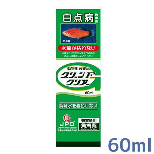 病魚薬 魚病薬 グリーンFクリアー 60ml 【白点病の治療】 熱帯魚 金魚 薬 動物用医薬品